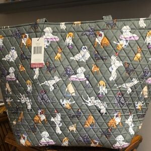 Vera Bradley Quilted Dog Print Tote - Gray